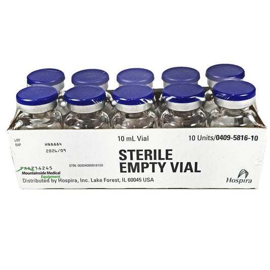 Sterile Empty Vials 10 mL Glass with Flip-Top Caps 10/Box