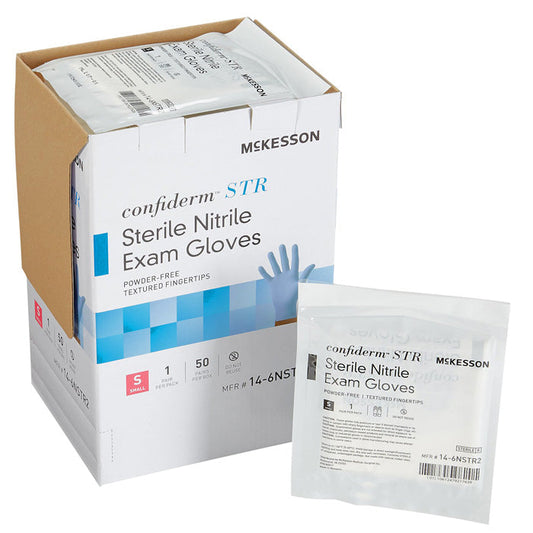 Sterile Nitrile Exam Gloves Confiderm STR, Powder Free with Textured Fingertips