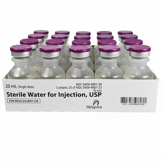 Sterile Water Injection 20 mL Single-Dose Vials by Hospira 25/Tray (Rx)