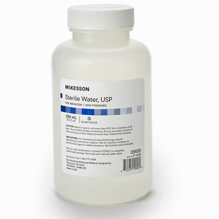 Sterile Water Irrigation Solution 250 mL Bottle with Screw-Top