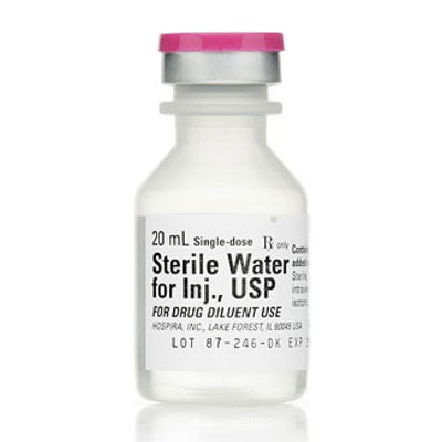 Sterile Water Injection 20 mL Single-Dose Vials by Hospira 25/Tray (Rx)