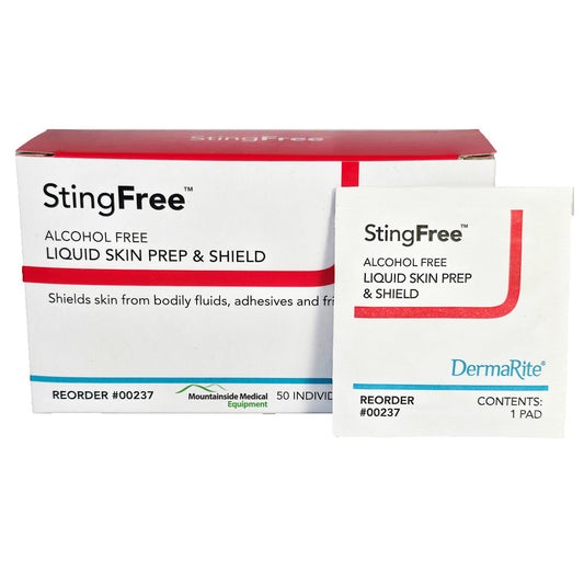 StingFree Liquid Skin Prep & Skin Shield Barrier Wipes, Alcohol-Free 50/Box