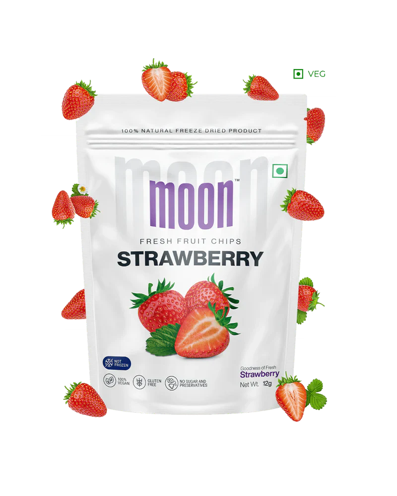 Moon Freeze Dried Strawberry Cubes | 12 gms