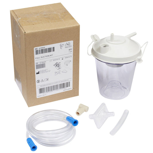 Suction Canister Kit with Canister, Tubing,  Float Valve Shutoff and Bacteria Filter