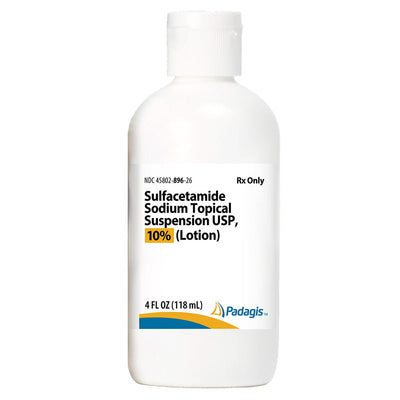 Sulfacetamide Sodium Lotion 10% Topical Suspension for Acne & Rosacea 118 mL