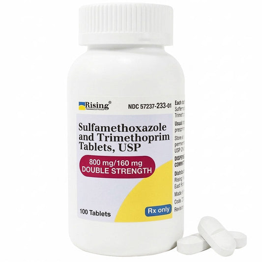 Sulfamethoxazole and Trimethoprim 800mg/160mg Double Strength 100 Tablets (RX)