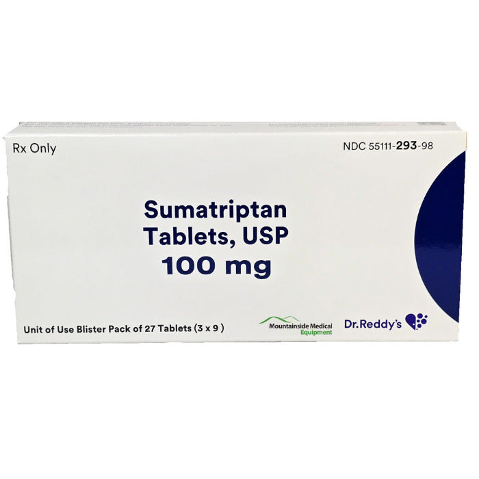 Sumatriptan Succinate 100 mg Tablets, Blister Pack of 27-Pack (RX)
