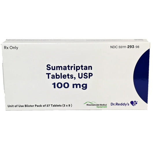 Sumatriptan Succinate 100 mg Tablets, Blister Pack of 27-Pack (RX)