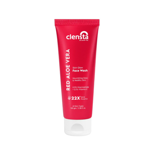Clensta red aloe vera skin glow face wash 100ml- 0.5%+0.1% vitamin C 22x more powerfull