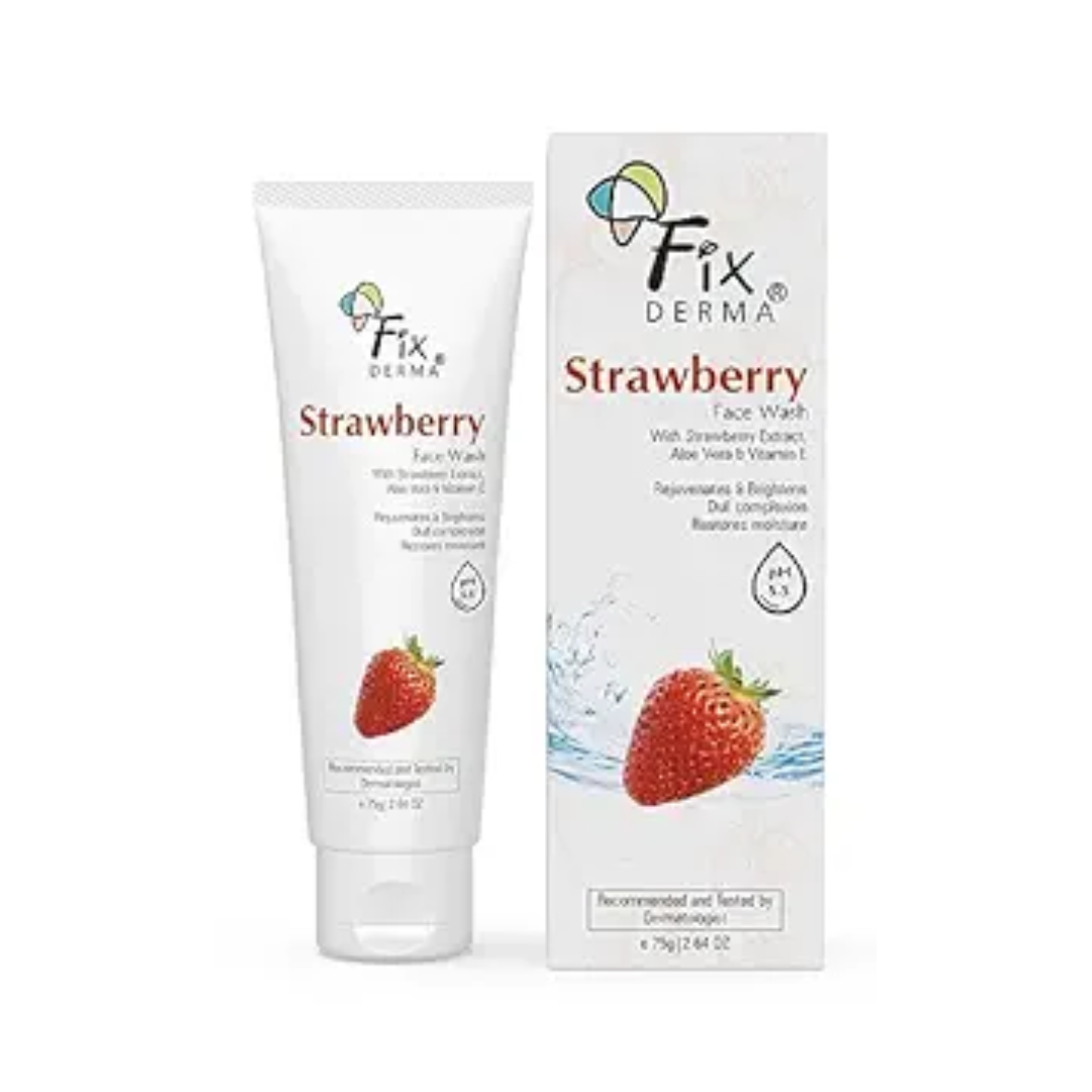 Fix derma strawberry face wash 75g-strawberry extract ,aloe vera & vitamin E
