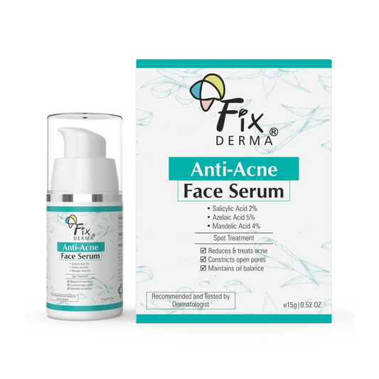 Fix derma anti - acne face serum 15g - salicylic Acid 2% , Azelaic Acid , Mandelic Acid 4%  spot treatment