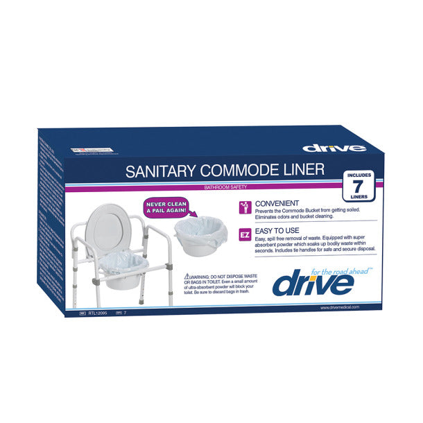 Super Absorbent Commode Pail Liners, 7/box