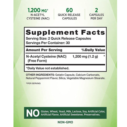 NAC N-Acetyl Cysteine 1200 mg by Nature's Truth, 60 Count