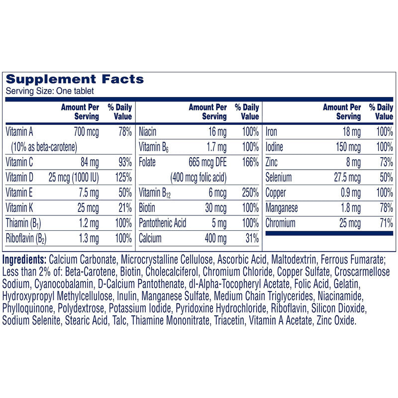 One A Day Women’s Health Complete MultiVitamin Tablets 60 Count