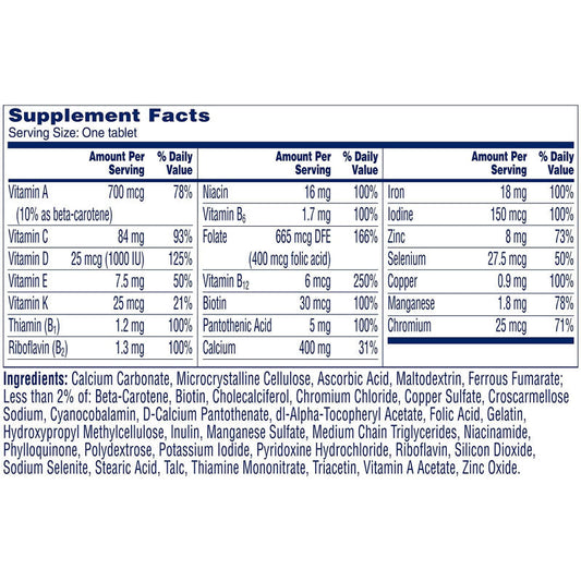One A Day Women’s Health Complete MultiVitamin Tablets 60 Count