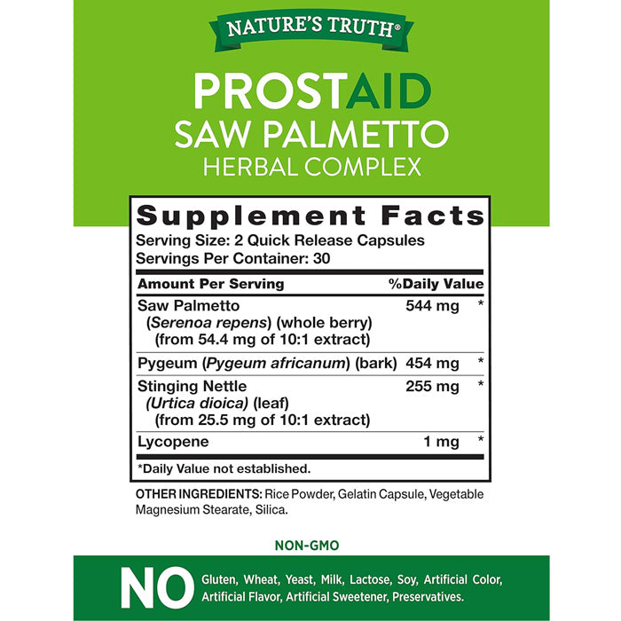 Saw Palmetto 1200 mg For Prostate Health, 120 Capsules