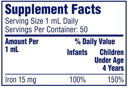 Fer-In-Sol Iron Supplement Drops 15 mg/mL, Active Mind 50 mL