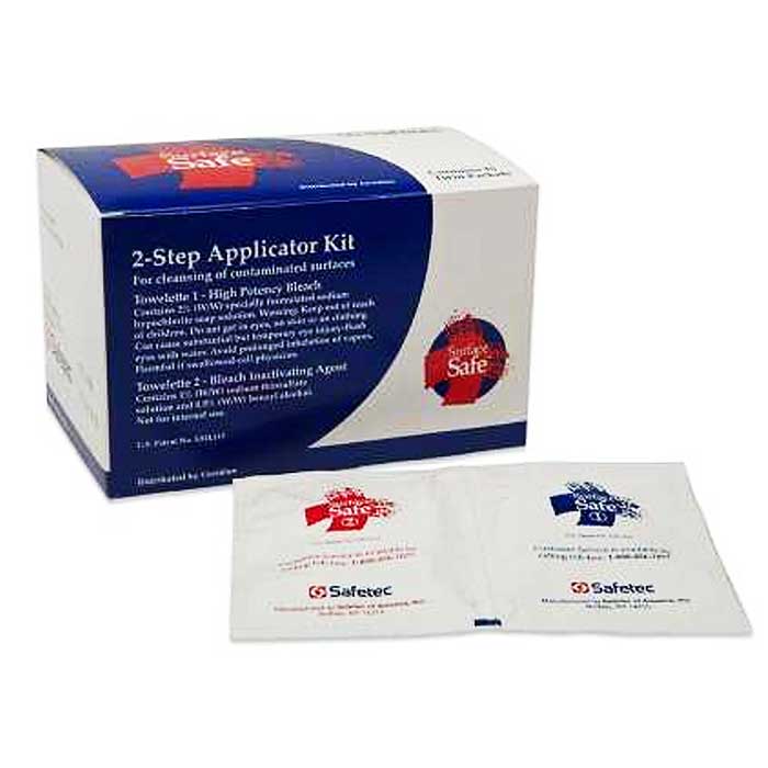 Surface Safe Chemotherapy Clean-up Surface Disinfectant Premoistened Wipes, 2-Step Application Kit, 15 Count