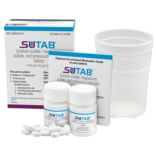 Sutab Colooscopy Prep Tablets (2-Day Prep) 12 Taelets x 2 Bottles, 24/Tablets