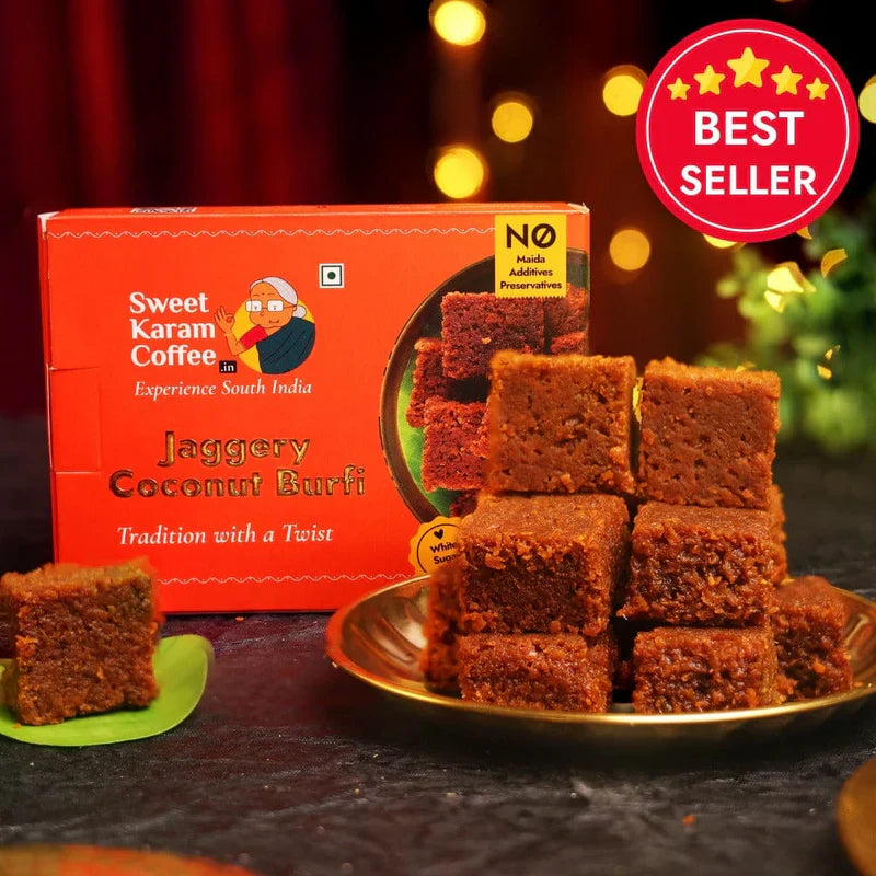 Sweet Karam Coffee Jaggery Coconut Burfi - 300 gms