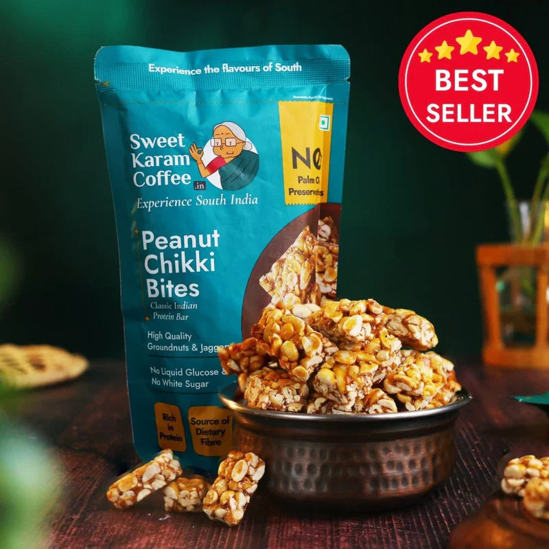 Sweet Karam Coffee Peanut Chikki (Zero White Sugar)- 300 gms