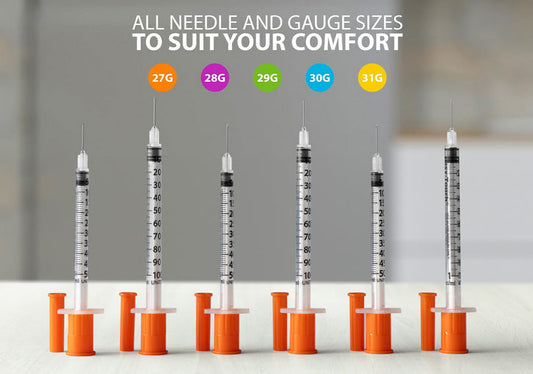 Insulin Syringes with Needle U-100, All Size Insulin Needles, Easy Touch 100/Box
