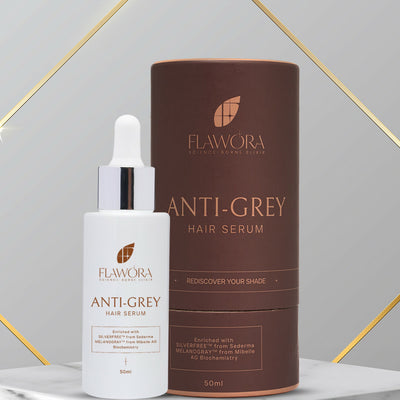 Flawora Anti-Grey Hair Serum, D-Tan Lotion and Gold Face Serum Combo