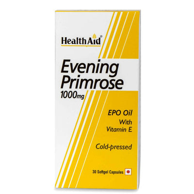 HealthAid Evening Primrose Oil 1000 mg With Vitamin E Softgel Capsules