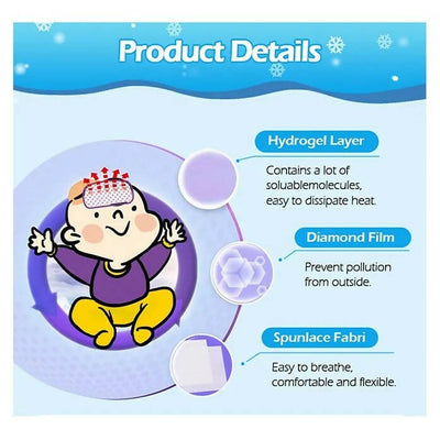AHC Baby & Kids Cooling Gel Patch For Fever Colour changing Patch - 4 Pcs