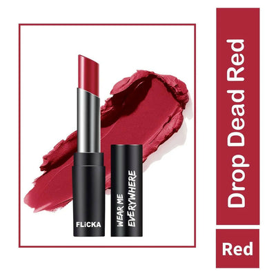 FLiCKA Wear Me Everywhere Creamy Matte Lipstick Drop Dead Red