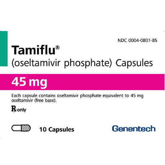 Tamiflu® Flu Medicine Oseltamivir Phosphate Capsules 45 mg Influenza Medicine 10-Pack (Rx)