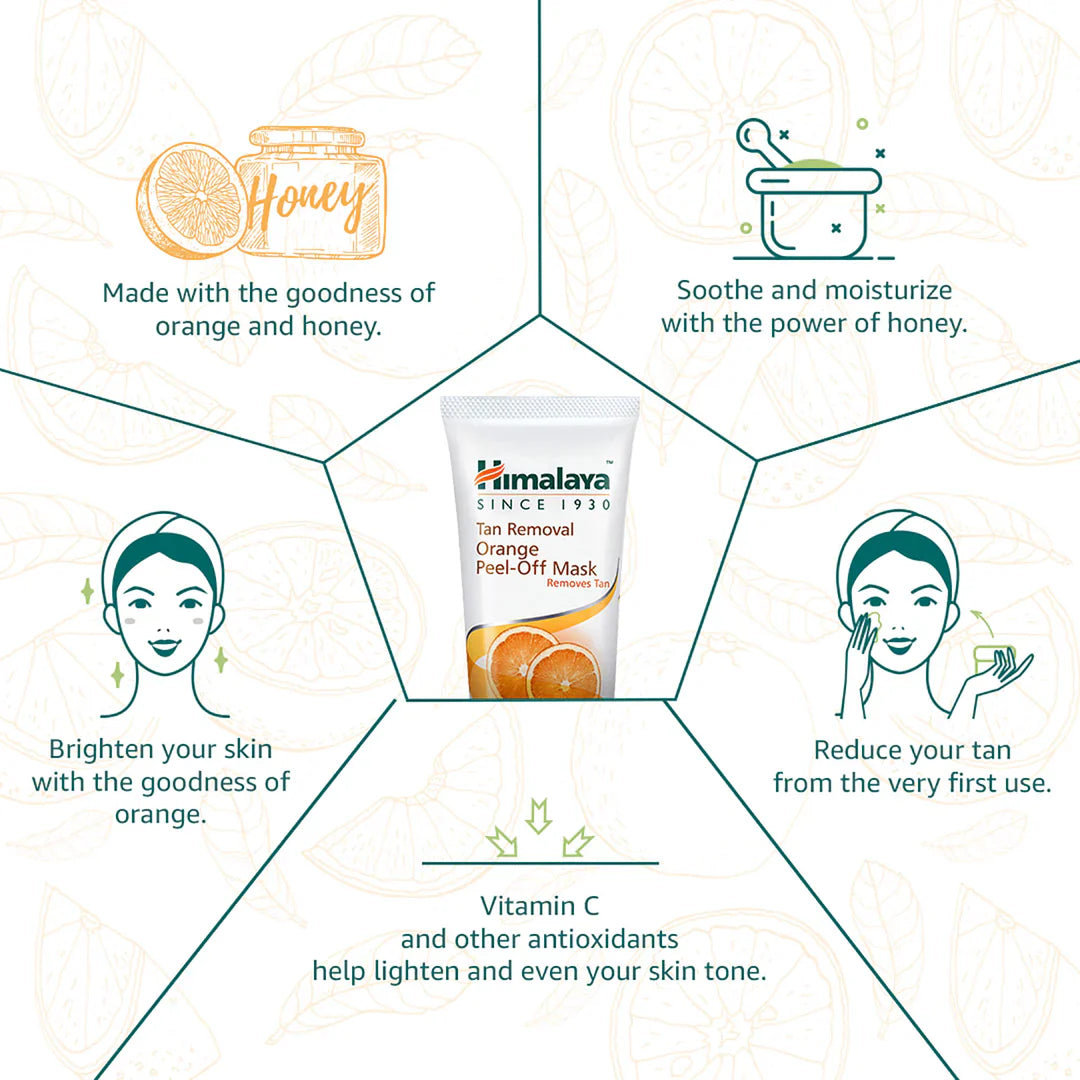 Himalaya Wellness Tan Removal Orange Peel-Off Mask | 100 gms