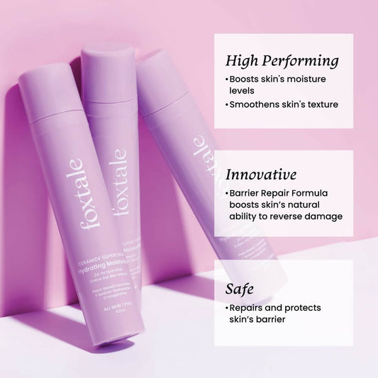 Foxtale Hydrating Ceramide Moisturizer With Hyaluronic Acid - Repairs Skin Barrier and Texture