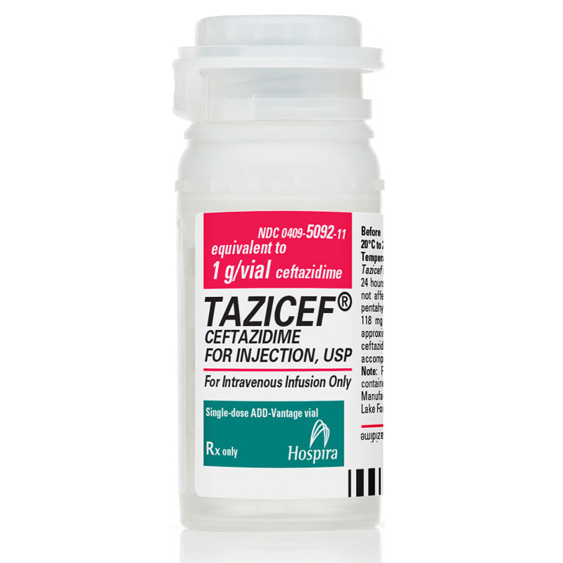 Tazicef (Ceftazidime Pentahydrate Injection) 1 Gram Vials 25/Pack by Pfizer (RX)
