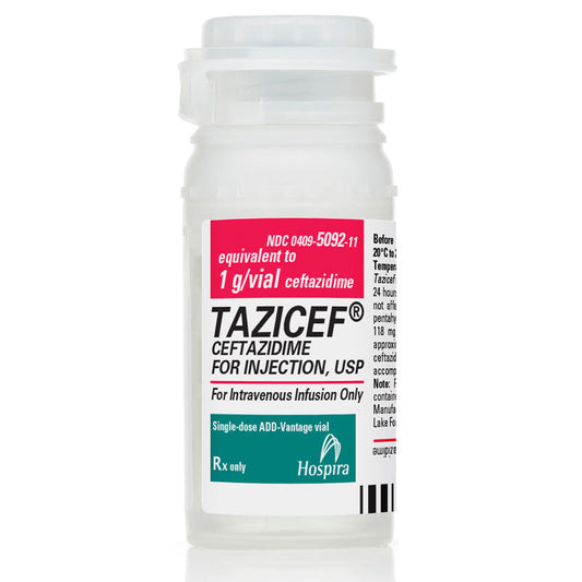 Tazicef (Ceftazidime Pentahydrate Injection) 1 Gram Vials 25/Pack by Pfizer (RX)