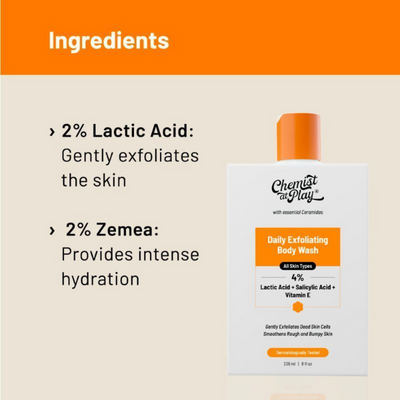 Chemist At Play Lactic Acid Exfoliating Body Wash & AHA Underarm Roll-On Combo