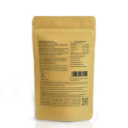 Carmel Organics Ashwagandha Root Powder