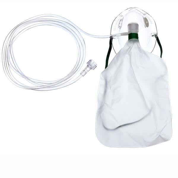 Non-Rebreathing Oxygen Mask, Adult with 7foot tubing, Universal Connector and vent