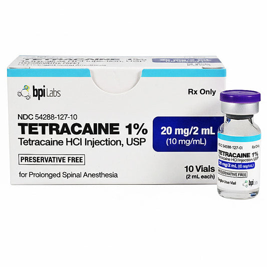 Tetracaine HCL 1% Injection 10 mg for Prolonged Spinal Anesthesia, Single-dose 2 mL x 10/Box (Rx) * Refrigerated*