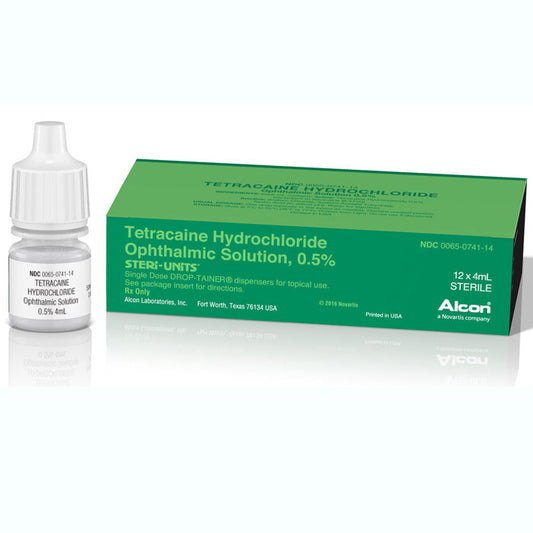 Tetracaine Hydrochloride Ophthalmic Solution 0.5% Steri-Units 4 mL x 12/Box (Rx)