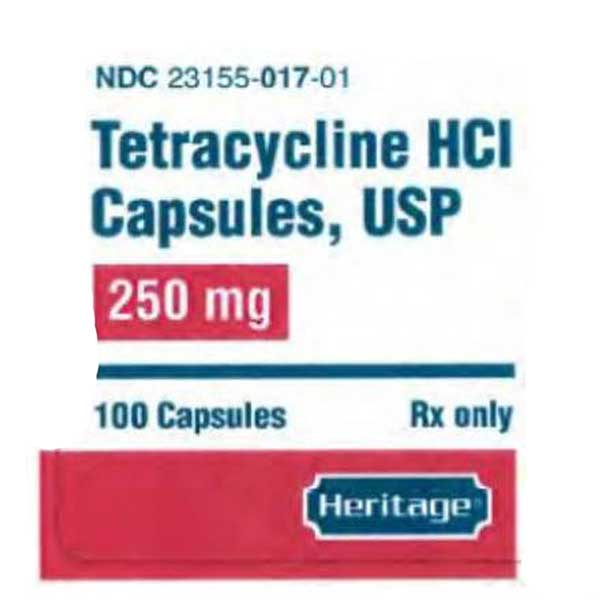 Tetracycline HCl 250 mg Capsules USP,  00 Count