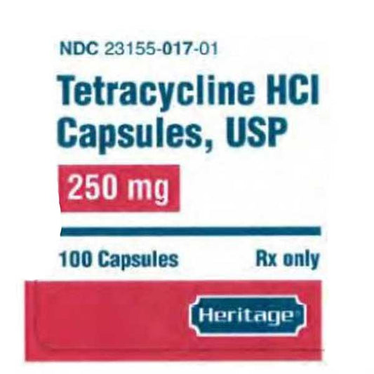 Tetracycline HCl 250 mg Capsules USP,  00 Count