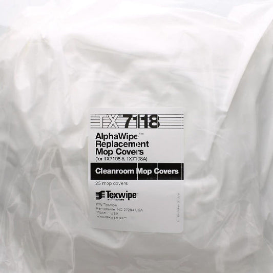 Texwipe AlphaMop Cleanroom Polyester Mop Head Cover and Foam Pad Kit Fit 8 x 15 inch Flat Mop 25/Bag