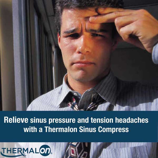 Thermalon Microwave Activated Moist Heat-Cold Sinus Relief Mask with Ties