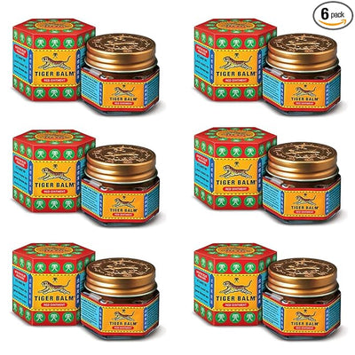 Tiger Balm Red 21 ML x 6 Pack – Ayurvedic Pain Relief Balm/Ointment Combo