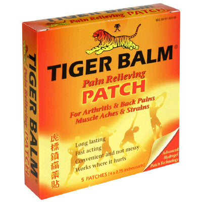 Tiger Balm Pain Relieving Patches with Capsaicin, Camphor & Menthol (5 Adhesive Patches)