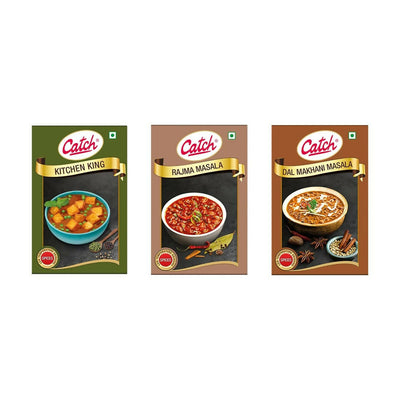 Catch Masala Powder Combo - Kitchen King 100 gms + Rajma Masala 100 gms + Dalmakhani Masala 100 gms