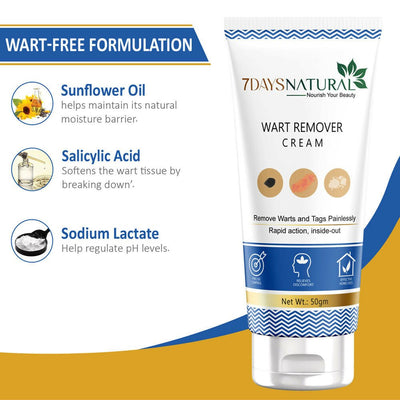 7 Days Natural Wart Remover Cream with AHA- BHA
