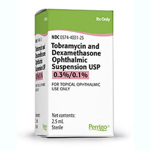 Tobramycin and Dexamethasone Ophthalmic Suspension 0.3%/0.1% (RX)