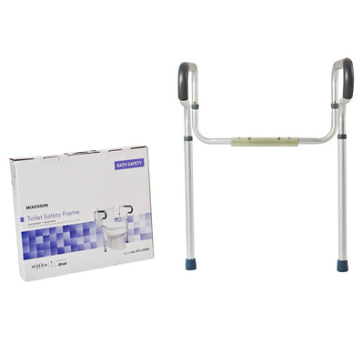 Toilet Safety Rail with Padded Arms, Adjustable Height
